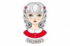 Girl. Avatar. Ash and blue hair.  Product Image 3