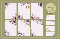 Violet Watercolor floral set Product Image 9