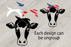 Cow USA Flag Bandana, cowboy 4th July Farm Milk 835S Product Image 3