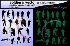 Soldiers svg / Soldiers silhouette / Hight Quality / Soldiers printable digital clipart / black and green / Army/ vector / PNG / SVG / EPS Product Image 1