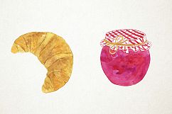 Watercolor Breakfast Clipart, Bakery Clipart Product Image 4
