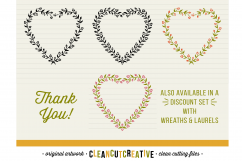 FLORAL MEGA BUNDLE 30 wreaths, laurels and hearts leaf frames - SVG DXF EPS PNG - for Cricut and Silhouette Cameo - clean cutting digital files Product Image 8