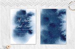 Indigo Watercolor Wedding Invitation suite Product Image 4