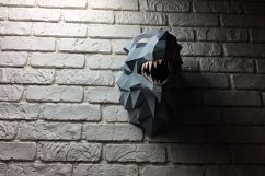 Game of Thrones, Winter is coming, Paper Wolf, Direwolf, Wolf Head, Papercraft Wolf, House Stark, animal head, Home Decoration, Printable Product Image 10