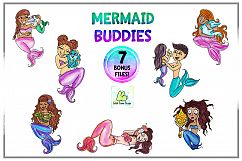 Mermaid Nautical Clipart, SVG, PNG, Watercolor, Sublimation Product Image 2