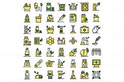 Homeopathy icons set vector flat Product Image 1