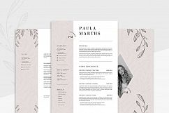 FLORAL Resume/CV + Cover Letter + Title Product Image 1