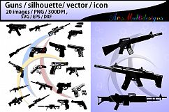 gun silhouette svg / guns / gun clipart / nerf guns / nerf gun clipart / silhouette / High Quality / svg format / EPS / PNG / SVG / DXf - vector Product Image 1