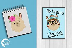 Llama Funny Faces clipart, graphics, illustrations, AMB-1986 Product Image 4