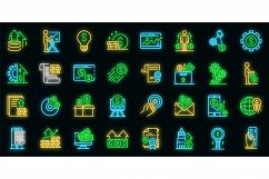 Investor icons set vector neon Product Image 1