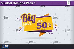 5 Big Sale Label Design Pack Vector Product Image 3