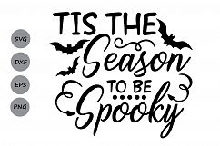 Tis the season to be spooky svg, halloween svg, bat svg. Product Image 1