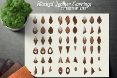 Stacked Leather Earrings SVG - Earrings Cutting Template Product Image 1