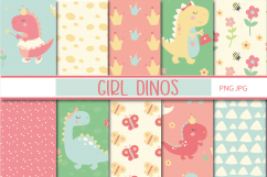 Girl Dinos, digital clipart and paper set Product Image 4