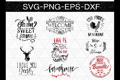 Farmhouse Bundle SVG Ffiles, Wood Sign Cut File EPS DXF PNG Product Image 1