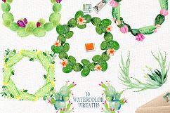 Cactus watercolr clipart collection Product Image 10