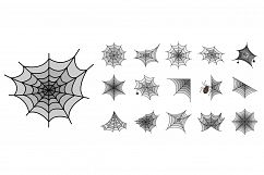 Spider icon set line color vector Product Image 1
