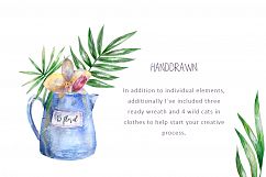 Wild Cats. Tropical watercolor Product Image 7