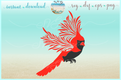 Cardinal Flying SVG DXF EPS PNG files for Cricut Sihouette Product Image 1