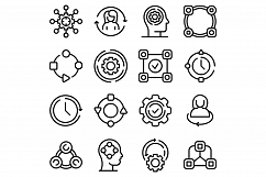 Adapt to changes icons set, outline style Product Image 1