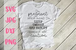 I'm Pregnant, Sober, Swollen, Hungry, Maternity, SVG Product Image 1