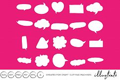 Speech Bubbles SVG Cut File - Clipart, DXF, PNG Product Image 1