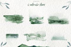 Watercolor Mountains and greens natire clipart Product Image 3