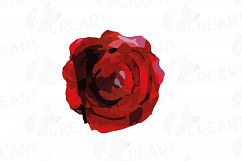 Watercolor Red and Burgundy Roses and leafs clip art pack Product Image 13