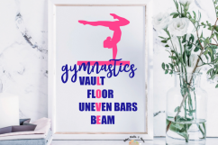 Gymnastics Printable wall art gymnast themed bedroom print Product Image 1