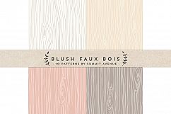 Blush Faux Bois Woodgrain Digital Papers &amp; Textures Product Image 2
