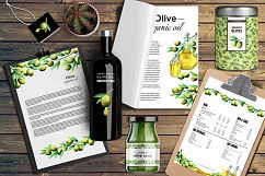 Watercolor olives and olive oil set Product Image 12