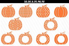 Pumpkin monogram svg/ dxf cutting files Product Image 1