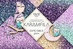 Cute Owls Glitter Patterns Product Image 6