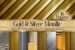 16 Antique Gold and Silver Metallic Texture Digital Papers Product Image 1