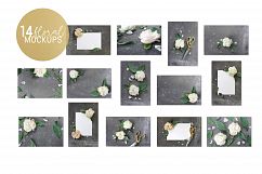 White &amp; gray floral mockup, flower stock images Product Image 5