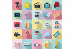 Stage director icons set, flat style Product Image 1