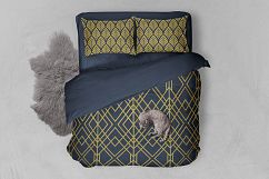 8 Seamless Art Deco Patterns - Gold &amp; Navy Blue - Set 3 Product Image 3