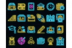 Tutor icons set vector neon Product Image 1