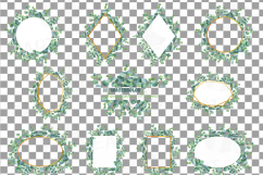 Eucalyptus frames watercolor clip art pack, Eucalyptus leaves design borders. PNG, jpg, svg, vector illustrator &amp; corel files included Product Image 15