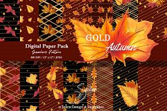 Gold autumn digital paper Product Image 1