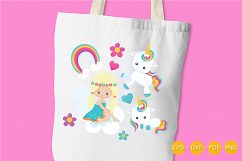 Unicorn Fairy cutting files svg, dxf, pdf, eps included - cut files for cricut and silhouette - Cutting Files SG Product Image 3
