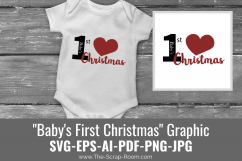Baby's First Christmas Digital Graphic - SVG &amp; Clip Art Product Image 1