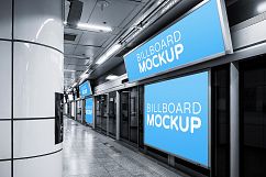 Billboards in Subway Train Station Mockups Product Image 18