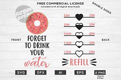 Donut (Don&#039;t) Forget to Drink Your Water - Water Bottle Trackers - Double Sided Design for T-Shirt, Hoodies, Mugs and more Product Image 1