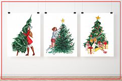 Watercolor Christmas Girls Product Image 4