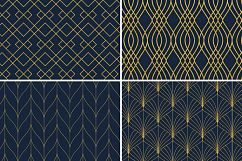 8 Seamless Art Deco Patterns - Gold &amp; Navy Blue - Set 1 Product Image 6