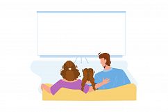 Home Theatre Watching Family Togetherness Vector Product Image 1