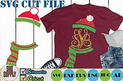 Christmas Hat Monogram SVG Cut File Product Image 1