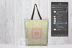 Tote bag mockup, black white and color strap handle tote mock up rustic psd smart stock photo totes template wedding mockups psd smart bags mock-up Product Image 7