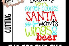 Daddy Says Forget The Cookies Santa Wants Wings And Beer - Product Image 2